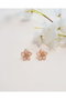 Heliophilia Silver Pendientes de Latón con Piedra de Circonio Blanca